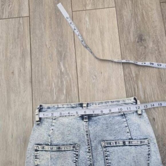 Pink Lily Acid Wash Bellbottom Jeans light blue flare vintage style size 26 2 - Picture 10 of 11